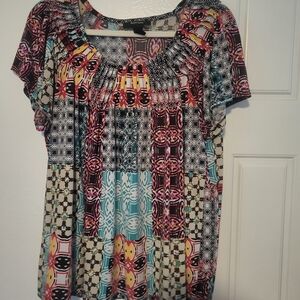 Multicolor Patterned Women's Top